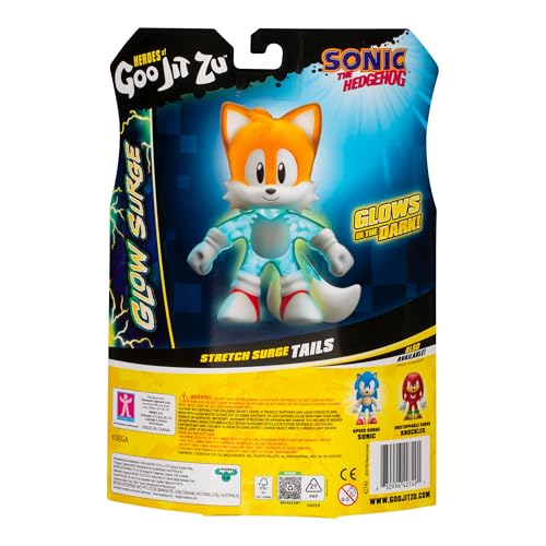 Heroes Of Goo Jit Zu Stretch Surge Tails, Powered Up With Glow Surge Giving Him Glow-In-The-Dark Powers, Scrunchy, Stretchy Fill