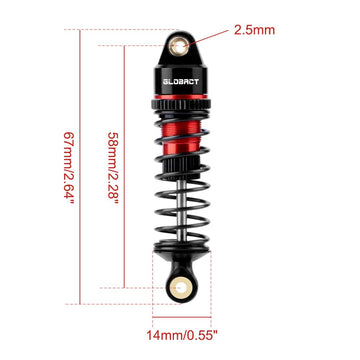 Globact Aluminum Adjustable Shock Damper Oil Shock For Arrma 1/18 Granite Grom 1/14 Typhon Grom 1/16 Mojave Grom Rc Truck Upgrad