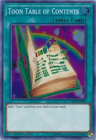 Toon Table Of Contents - Dasa-En043 - Super Rare - 1St Edition