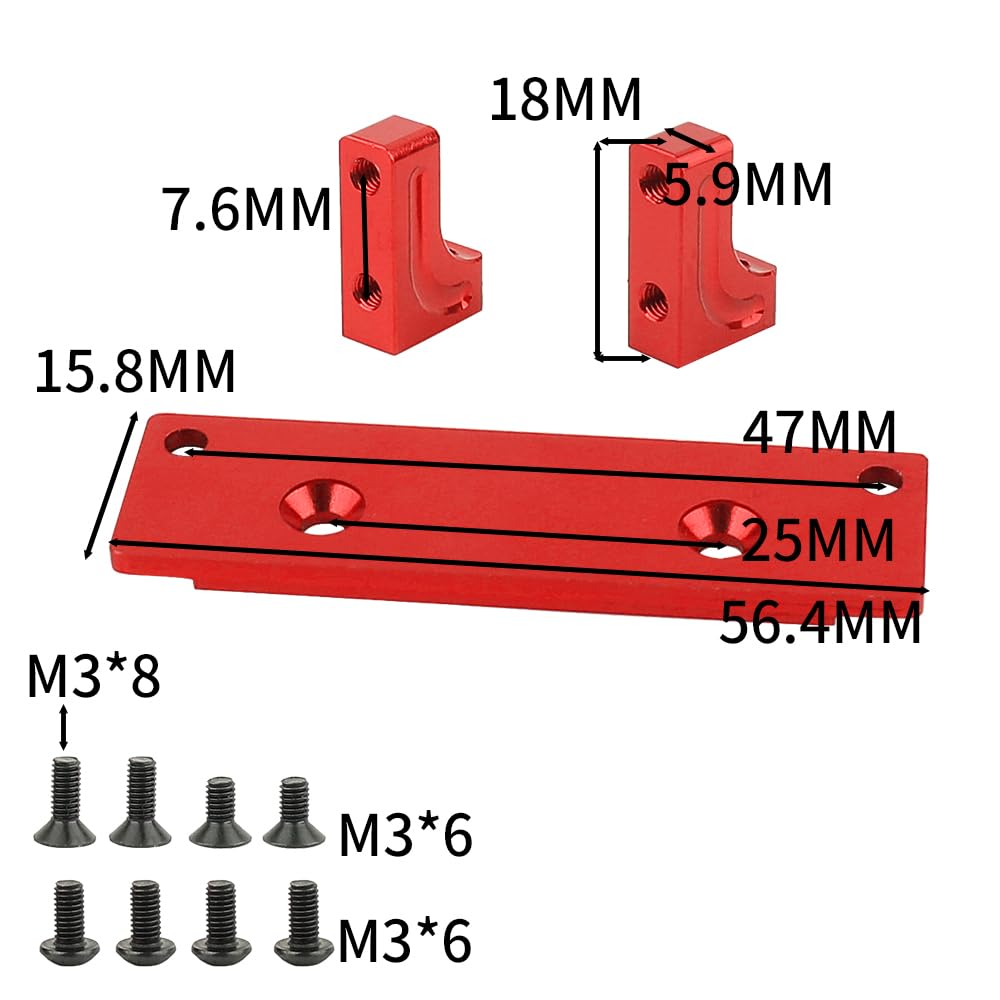 RZXYLRC 1/10 Metal Alloy Front Axle Servo Mount Holder Servo Fixed Bracket for AXI03004 Capra 1.9 RC Car Alloy Upgrade Parts (Si