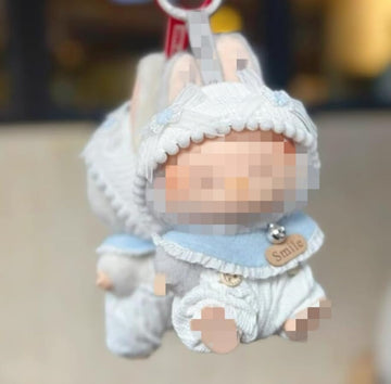 Doll Outfit for Labubu Clothes 4Pcs Cute Dolls Clothes Outfit Accessories with Headbands Bibs Jumpsuits Bottle(Color 1)