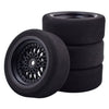 Shaluoman 4Pcs 1/10 On-Road Foam Tires& 2080-3mm Wheel Rims 12mm Hex for HSP HPI RC Racing Car Toy, Black