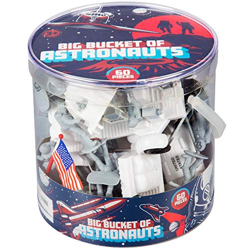 Astronaut & Space Toy Action Figure Playset- 60Pc Set Includes Astronauts, Rockets, Spaceship Shuttle, Satellites & More- Great For Imaginative Play, School Projects, Dioramas, Birthday Gifts For Kids