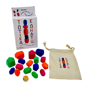 YEHUA! Totika Kohatu & Cube Set - 7 Card Deck, Wood, Stone Color, Model 14KD