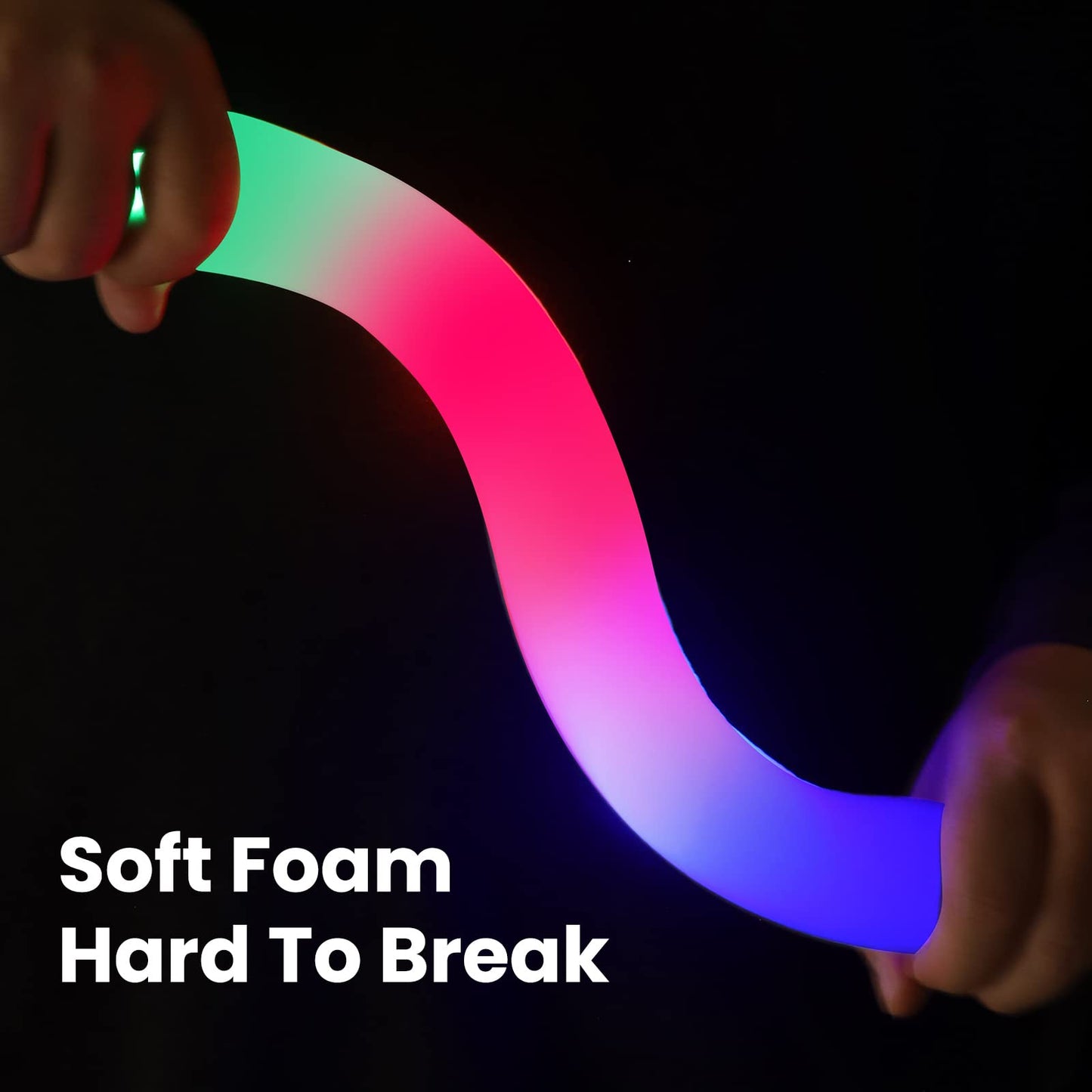 Jiahz Glow Sticks Bulk, 32 Pcs Foam Glow Sticks, Led Foam Sticks In The Dark Party Supplies With 3 Modes Colorful Flashing, Glow