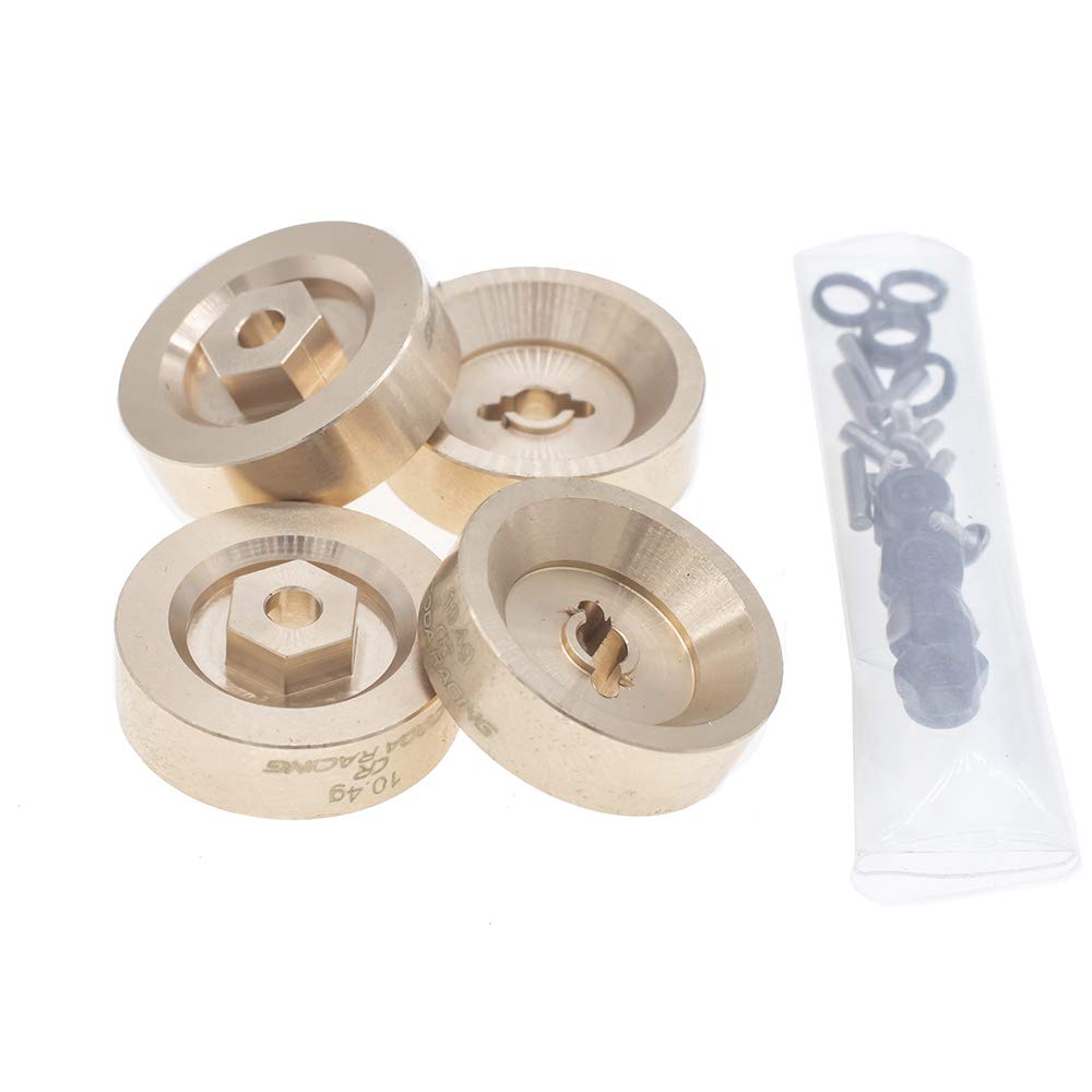 CODA RACING 4pcs 10.4g Brass Wheel Weights Hex Adapter 5mm for AXIAL SCX24 AXI00001 AXI00002 AXI00005 AXI00006 Upgrades 1/24 RC