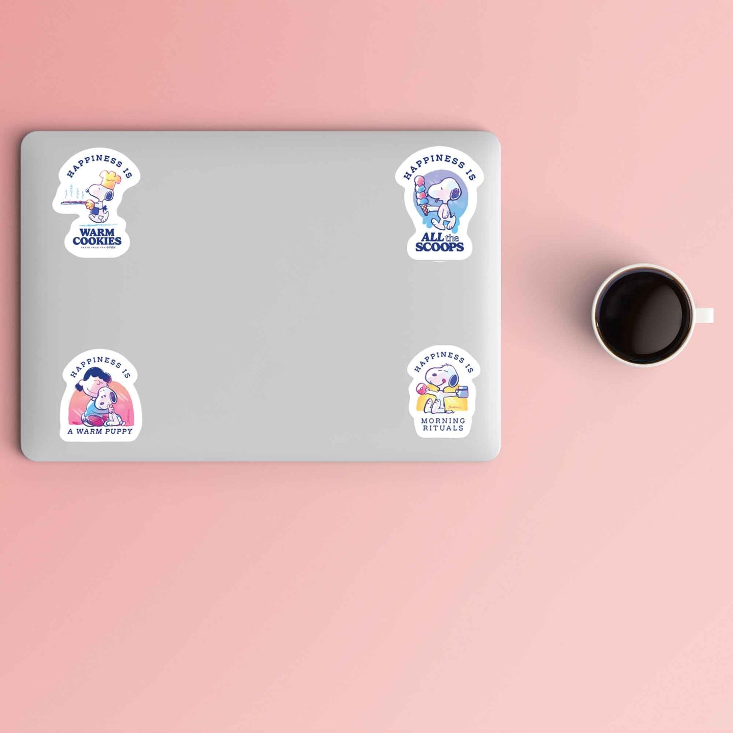 Peanuts Happiness is Adhesive Vinyl Decals - Heartwarming Peanuts Sticker Set with Snoopy and Friends
