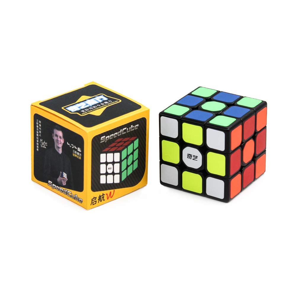Cubelelo QiYi Sail W 3x3 Black Speedcube Magic Cube for Kids & Adults Magic Speedy Stress Buster Brainstorming Puzzle (Multicolo