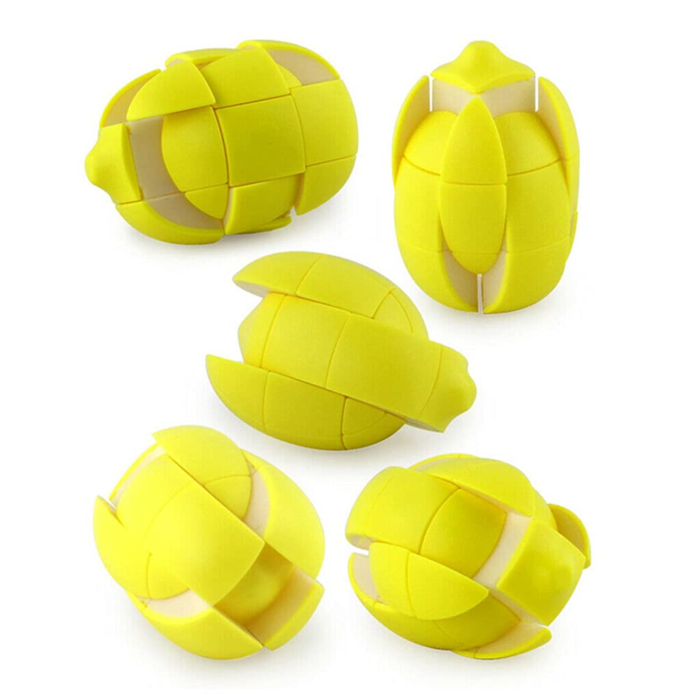 Yealvin 3D Fruit Cube 3  3 Magic Speed Cube Children'S Educational Toys Puzzle Cube Brain Teaser (Lemon)