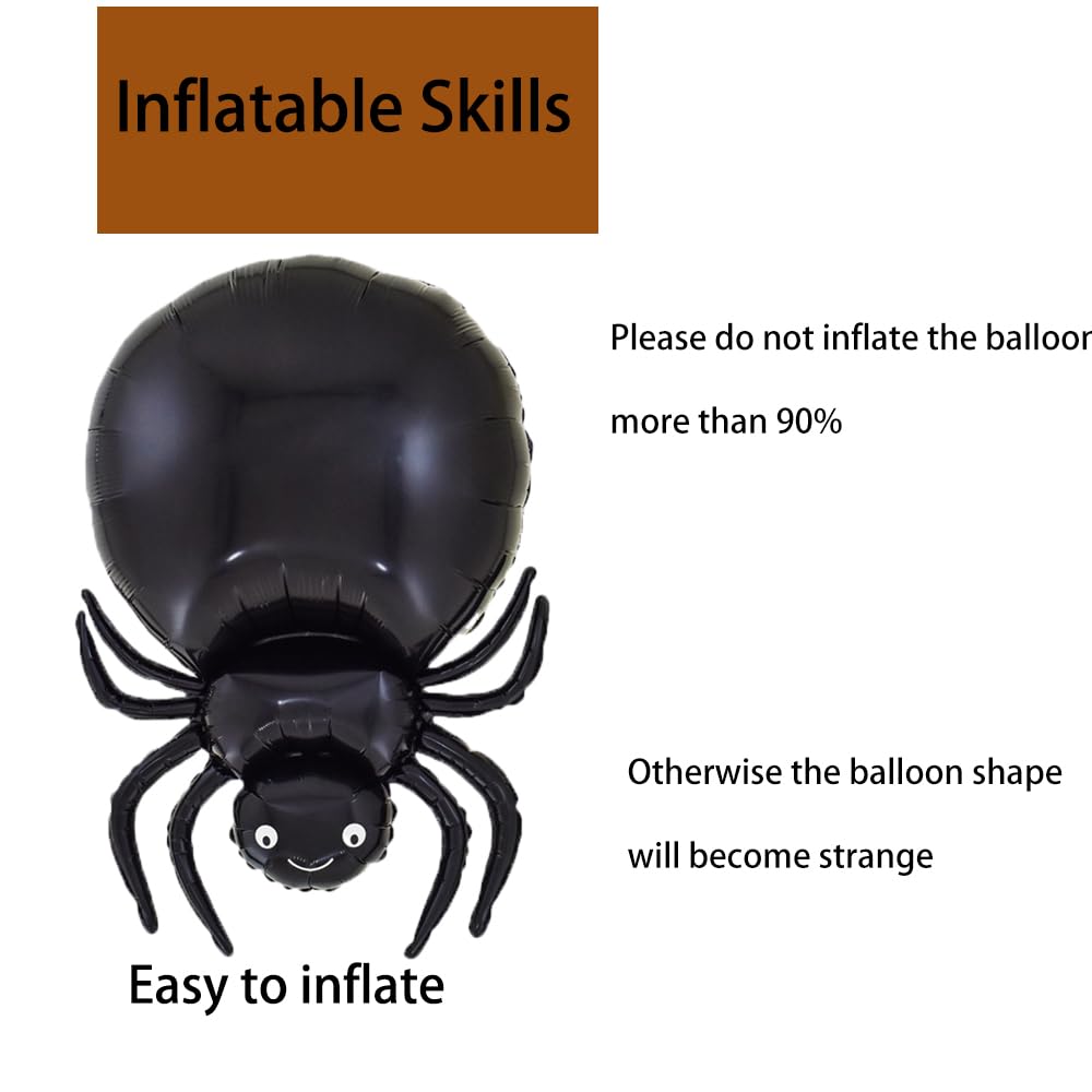 Hadckja Spider Balloons Halloween Balloons Spider Foil Balloons For Spider-Themed Party Birthday Party Supplies Decorations Hall