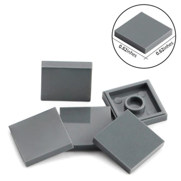 Dark Bluish Gray 2×2 Tile ×500 Parts And Pieces Flat Moc Bricks, Bulk Building Blocks For Smooth Surface Wall Floor, Toy Accessories Compatible With Major Brands