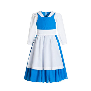 Ruikajia Belle Provincial Village Costume - Blue Belle Dress Princess Beauty Beast Costume 14 Years