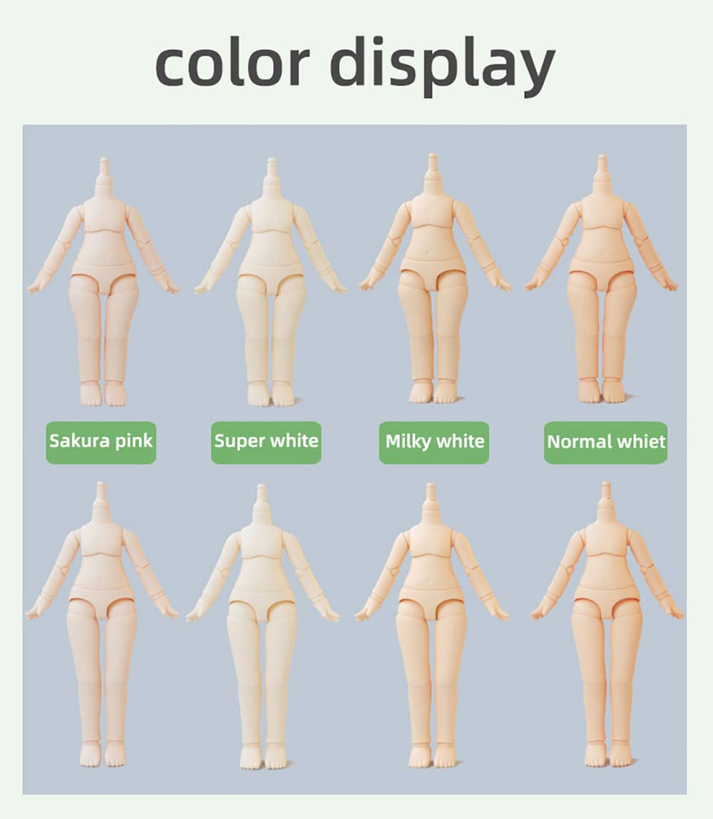 Xidondon 1/12 Scale Bjd Doll Body 9.6Cm/11Cm Ymy2 Body Action Figures Replacement Body Doll Accessories (Super White,11Cm)