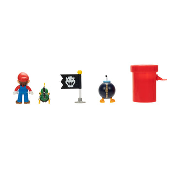 Super Mario 2.5' Action Figures Bowser'S Airship Deck Diorama Playset