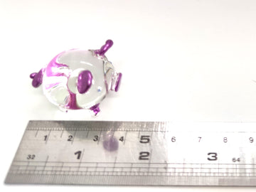 Sansukjai Pig Miniature Figurines Animals Hand Painted Blown Glass Art Collectible Gift Decorate, V1 (Clear Purple)