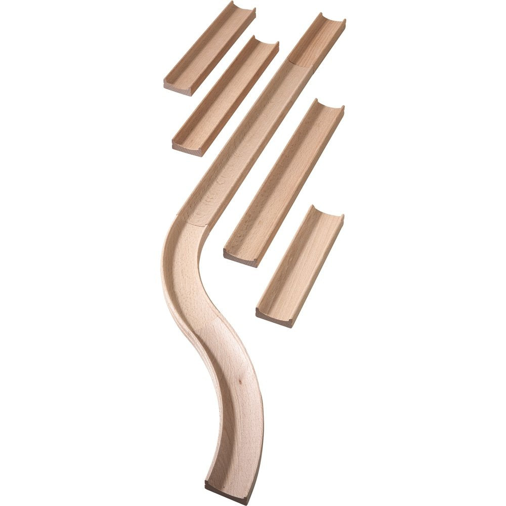 Haba Kullerbu Expansion Set - Straight Tracks And Curves - 8 Piece Set For Expanded Layouts