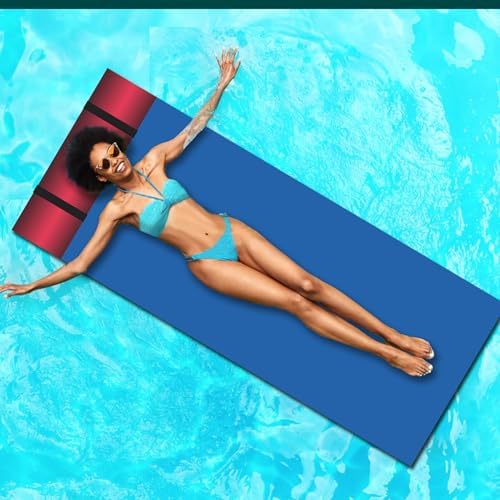 HOMEER Water Floating Pad, 11x5 FT Floating Mat 3-Layer Floating Foam Pad Lily Pad Floating Mat for Swimming Pool, Beach, Lake(B