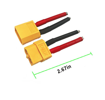 Zhofonet 3 Pairs Xt60 Plug Female And Male Connector,Xt60 Connector Adapter With 5Cm 12Awg Silicone Wire For Rc Lipo Battery Cab