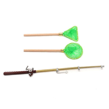 Lafeina Mini Fishing Rod Net Tools Accessories For 1/6 1/12 Dollhouse Toys 1:10 Rc Rock Crawler Scx10 90046 Wraith Yeti Tf2 D90