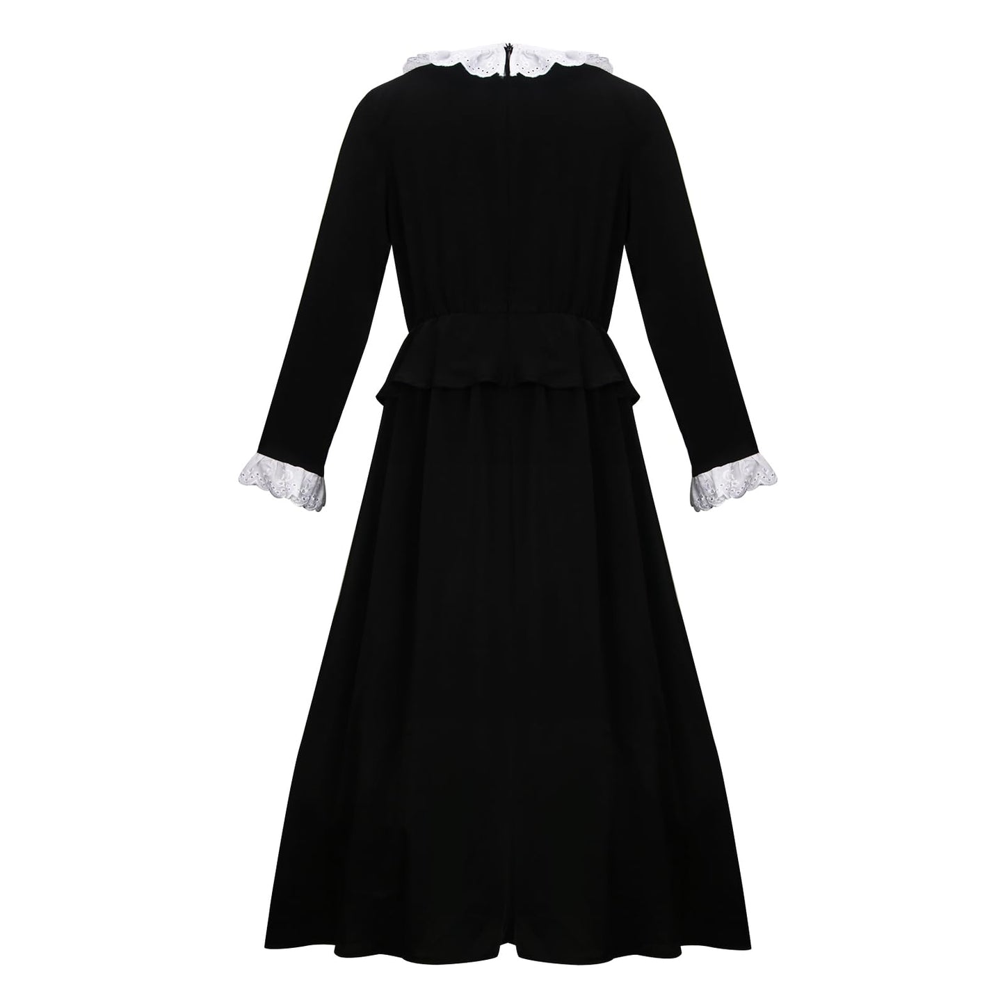 Vikidoky Kids Girl Harriet Tubman Dress Costume Ruffled Doll Collars Black Slave Button Outfit Halloween Cosplay Suit (150)