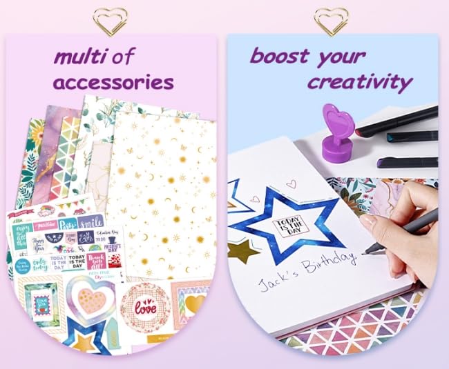 Lortarl Diy Journal Kit - Diy Journal Set, Scrapbook & Diary Supplies Set, Journaling Art Crafts Kit
