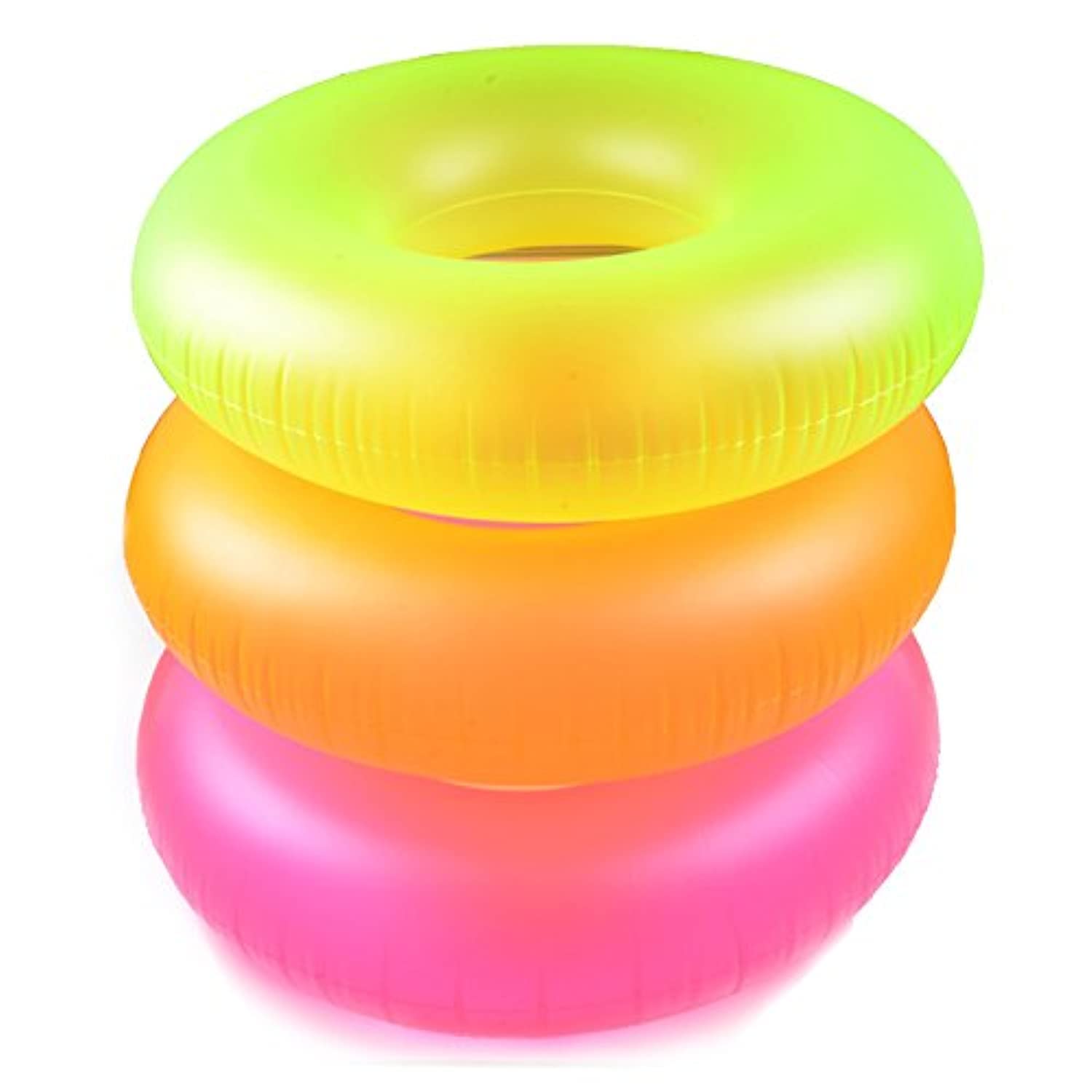 3 Pack Intex Neon Frost Swim Tubes Inflatable 36 Pool Floats and Rings