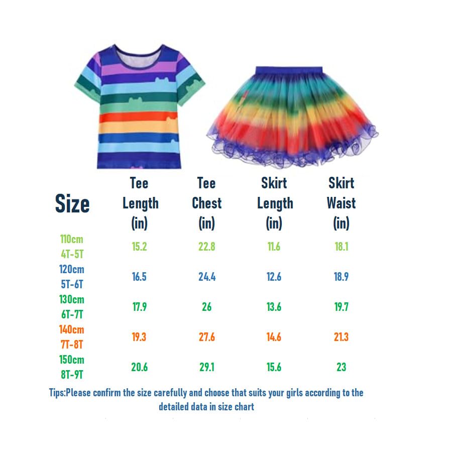 YODISON Cat Dollhouse Rainbow Tutu Dress for Girls, Birthday Outfit Set Costumes with Headband and Bag Halloween Party (140cm/7-