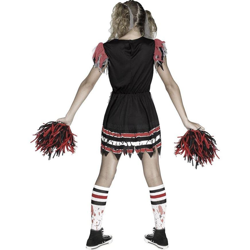 Fun World Funworld Kids' Zombie Fearleader Costume, Large 12-14, Red