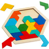 Skrtuan Wooden Hexagon Puzzle For Kid Adults Brain Teaser Blocks Puzzles Games Toy Shape Pattern Block Tangram Geometry Logic Iq Stem Montessori Educational Gift For All Ages Children Boys Girls
