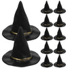 SAFIGLE 12pcs Mini Witch Hats:Tiny Witch Hats Halloween Black Plastic Caps for DIY Crafts, Party Decorations, Dollhouse Props, a