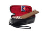 Alex Cramer Classic Domino Set with Leather-Look Travel Case & Mini Playing Cards - Black