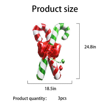 Hadckja Candy Cane Balloons Christmas Balloons Candy Cane Foil Balloons For Christmas-Themed Party Birthday Party Supplies Decor