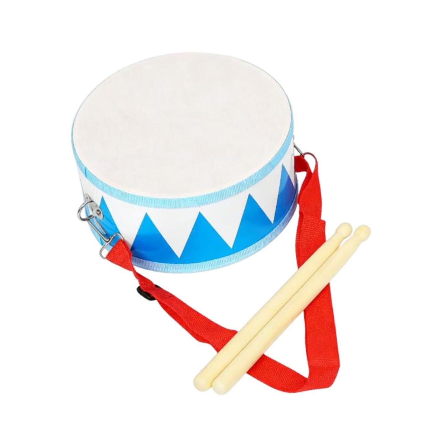 Zoomella Double Side Hand Drum Playing With Mallet For Supplies Kindergarten Presents Blue|Developmental Baby Toys|Baby