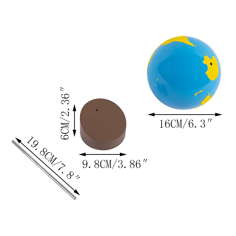 Kghios Montessori Globe Of The Continents Science And Cultural Geography Materials Continental Globe And Sandpaper Globe Early Education Teaching Aids Toys