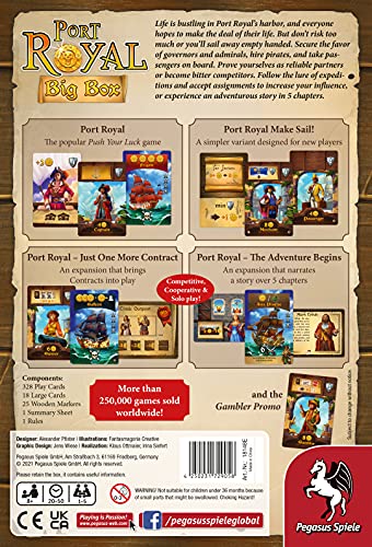 Pegasus Spiele Port Royal Big Box - Card Game 1-5 Players - Card Games for Family - 20-40 Minutes of Gameplay - Games for Family