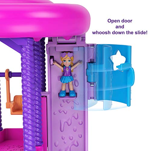 Polly Pocket Outdoor Toy With 2 Micro Dolls & Accessories, Pollyville Super Slidin Water Park Playset