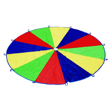 Excellerations Brawny Tough 12-Foot Rainbow Play Parachute For Kids With 12 Handles, Kids Toy, Gym Parachute