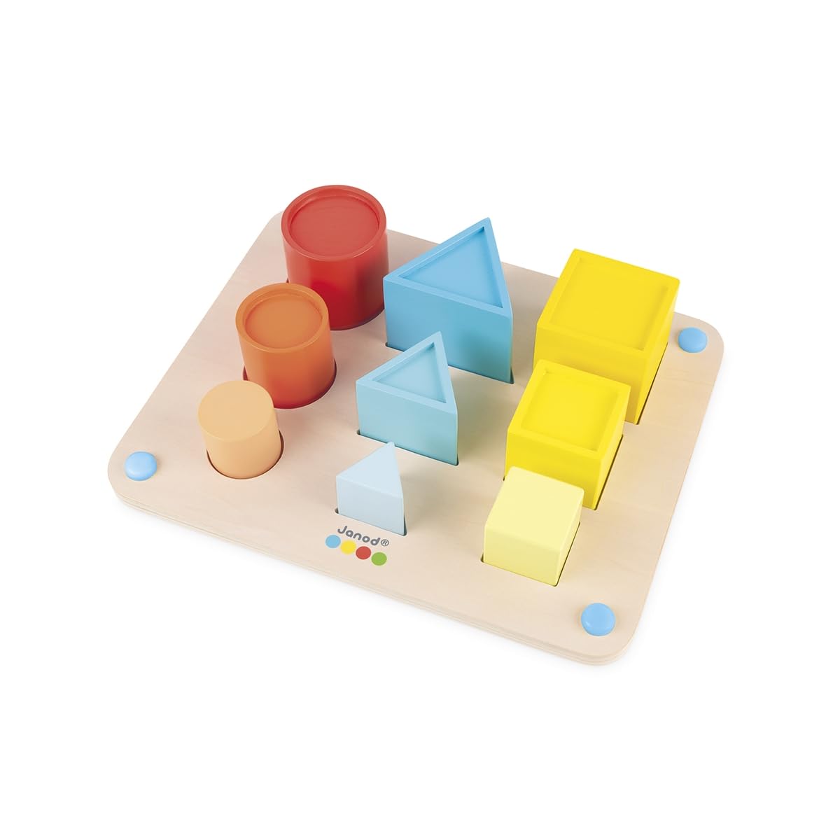 Janod Essential - Wooden Volumes Puzzle Game - 18+ Months - J05062