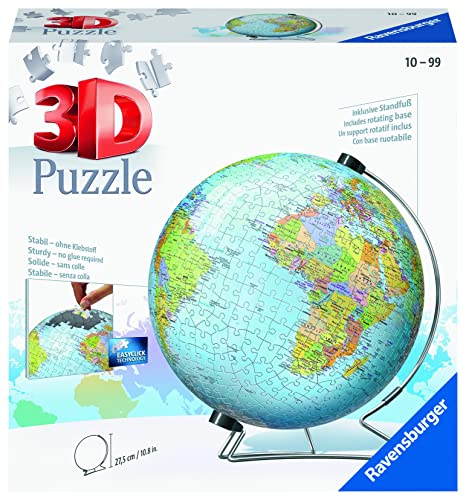 Ravensburger The Earth 540 Piece 3D Puzzle - Engaging Fun For Kids And Adults | Precision Fit With Easy Click Technology | Durable Displayable Model | Celebrating Over 130 Years Of Quality