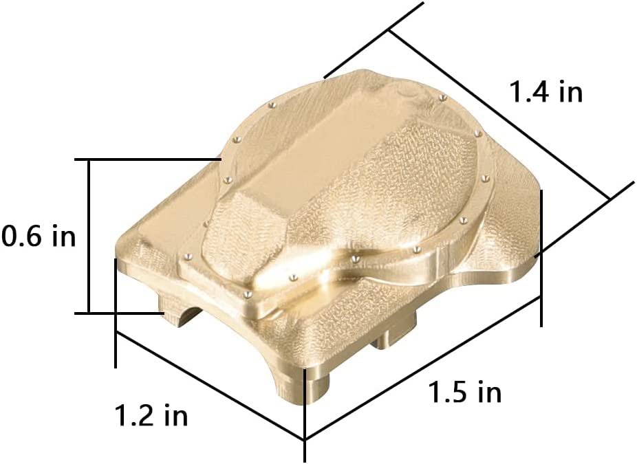 WEISHUJI 2pcs Brass Diff Cover, Brass Differential Cover, Heavy Duty Brass Axle Differential Cover for TRX4 T4 Upgrades 1/10 RC