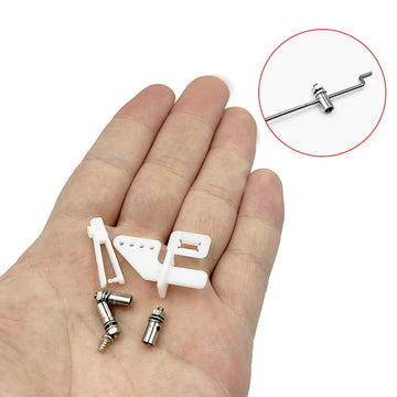 10PCS 1.2 x 200mm Pushrod with 10PCS 1.3mm Adjustable Pushrod Connector Linkage Stopper 10PCS Micro Control Horns with Clevis fo