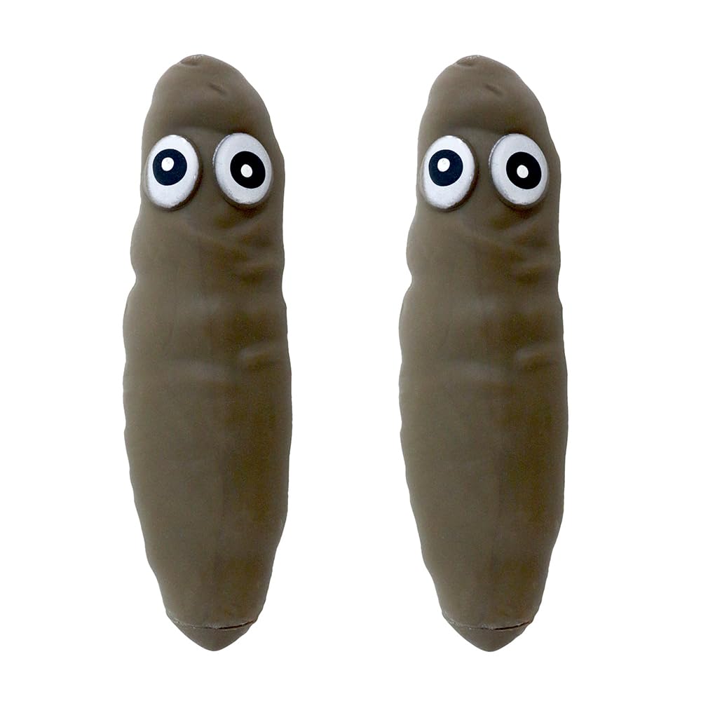 Deermon 2 Pack Novelty Sensory Poo Shape Stress Relief Stretchy Fidget Toy, Brown Fool Tricky Prank Poop Joke Autism Toys & Part