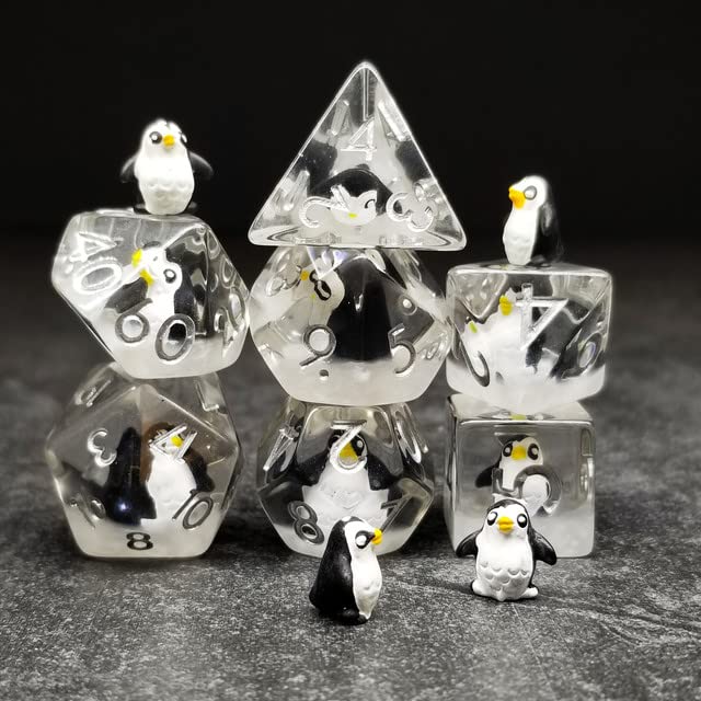 Sage's Portal Animal Familiars Resin DND Dice Set Polyhedral Dice Set for Dungeons and Dragons RPG Pathfinder Tabletop TTRPG (Fr