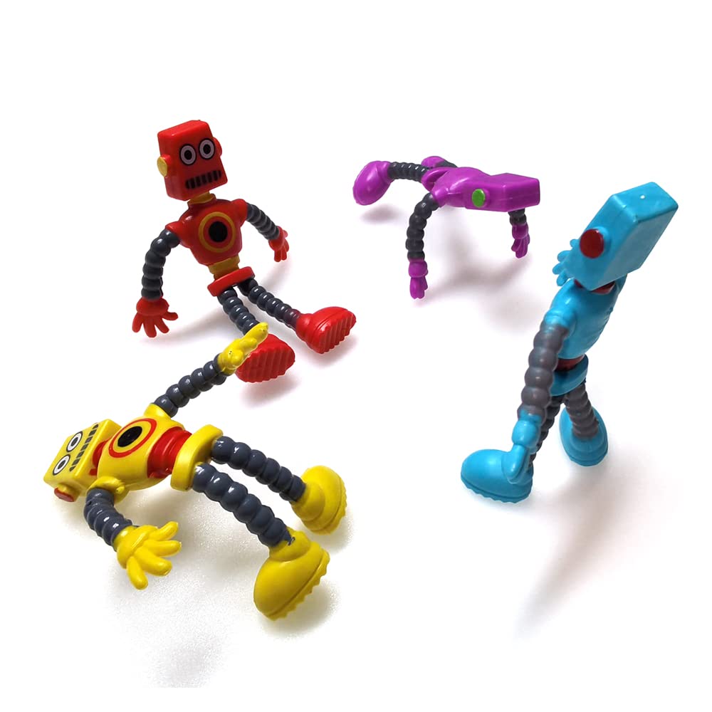 Maikall Rish Flexible Bendable Figures Robot Set Of 4 Twisted Deformed Doll Decompression Toy For Boys Girls Cool Stuff Cute Thi