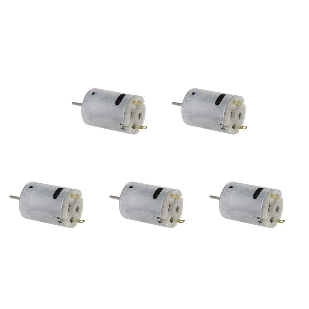 Fielect 5Pcs DC Motor 12V 7000RPM 0.15A Micro Motor Mini Motor Electric Motor Round Shaft for RC Boat DIY Airplane Toys Model DI