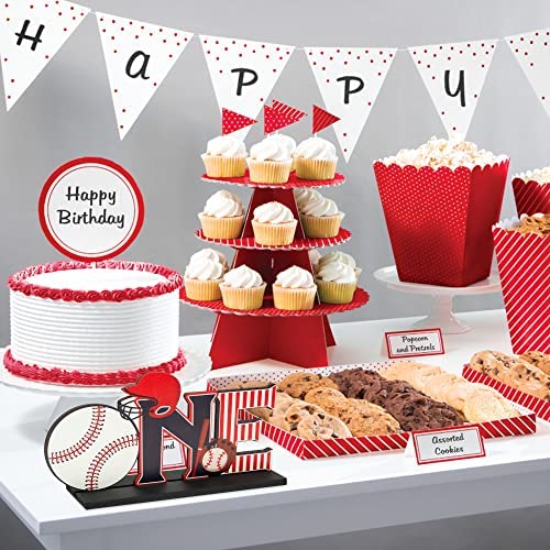 Haooryx Baseball Wooden Table Centerpiece - One Letter Sign Wooden Table Centerpiece Kids' First Birthday Decoration My Rookie Year Sport Arty Supplies One Year Old 1St Birthday Baby Shower Photo Prop