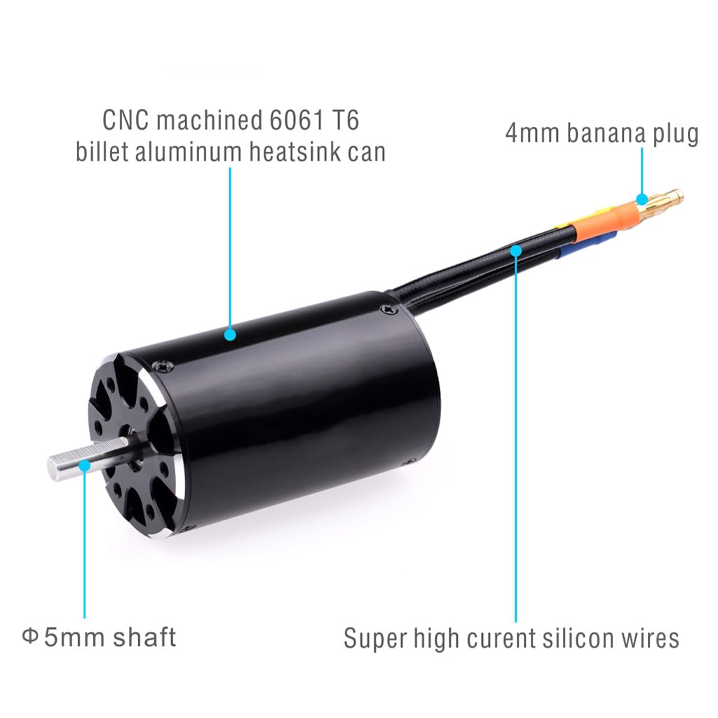 KingVal Replacement 3660 1800KV Brushless Motor Shaft 5mm with Water Cooling Jacket Unit Compatible with RC Boat