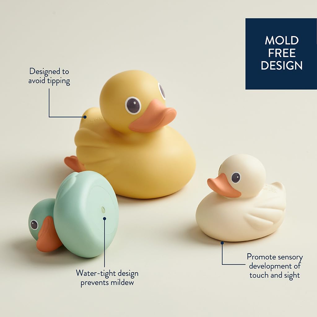 Itzy Ritzy Ducky Family - Set Of 3 Duck Floating Bath Toys With Watertight Design (Duck)