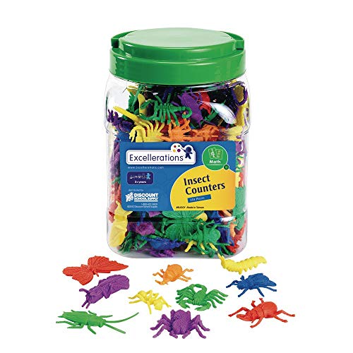 Excellerations Math Manipulatives Set Of 144 Bug Counters 1-1/2 Inches -2 Inches, Stem Educational Toy For Mathematics, Preschool (Item # Buggy)