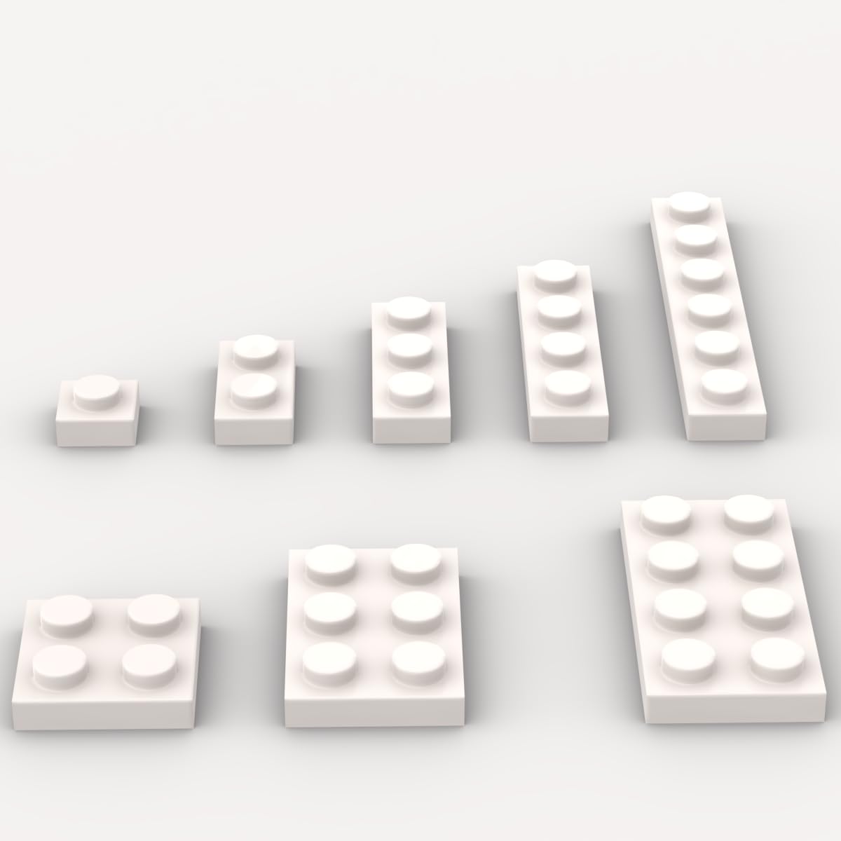 Classic Building Plate Assortment Pack, 100Pcs White Bulk Plates With 8 Size Building Plate Base Plate, Compatible With Lego Par